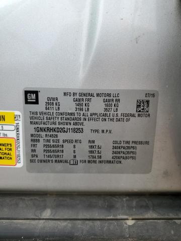 2016 CHEVROLET TRAVERSE L - 1GNKRHKD2GJ118253