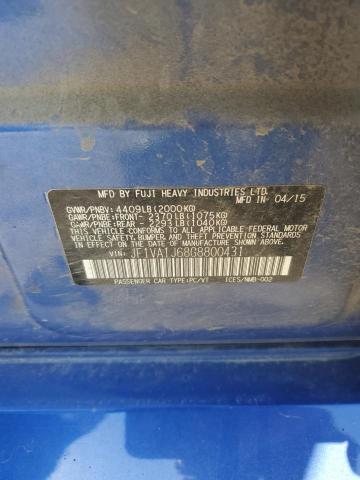 2016 SUBARU WRX LIMITE JF1VA1J68G8800431