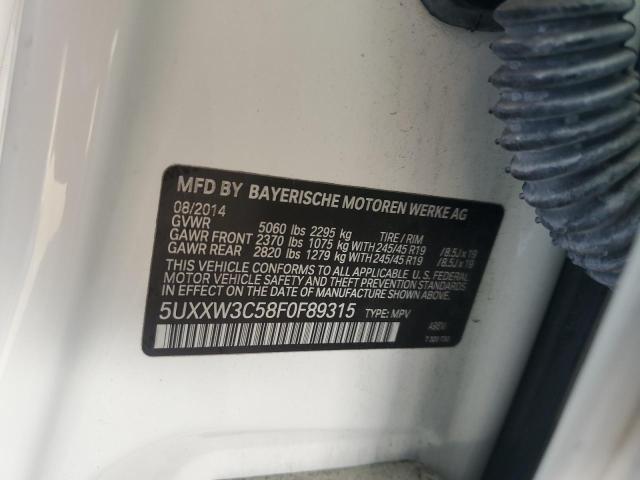 2015 BMW X4 XDRIVE2 5UXXW3C58F0F89315