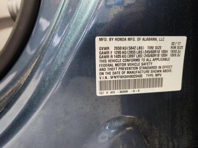 2017 HONDA PILOT EX 5FNYF6H34HB020400