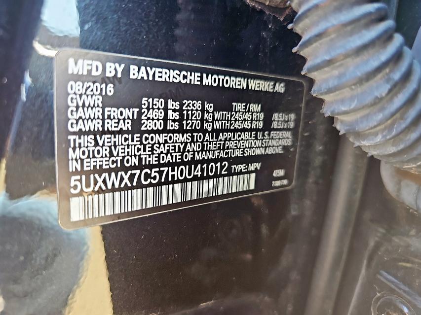 2017 BMW X3 XDRIVE35I 5UXWX7C57H0U41012