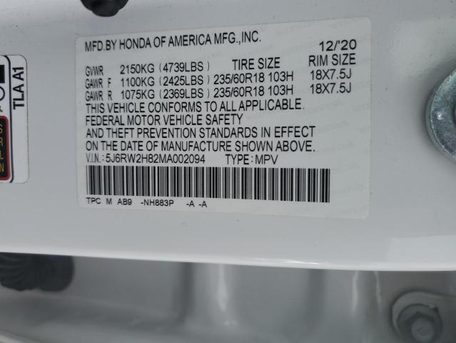 2021 HONDA CR-V EXL 5J6RW2H82MA002094