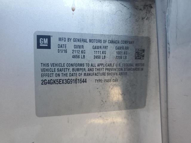 2016 BUICK REGAL 2G4GK5EX3G9161644