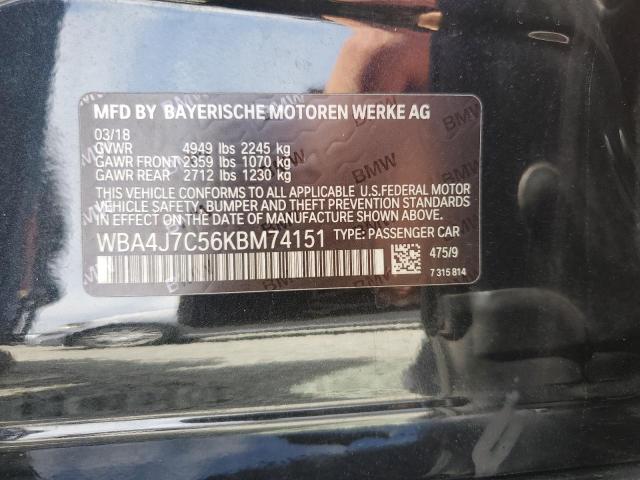 2019 BMW 440XI GRAN WBA4J7C56KBM74151