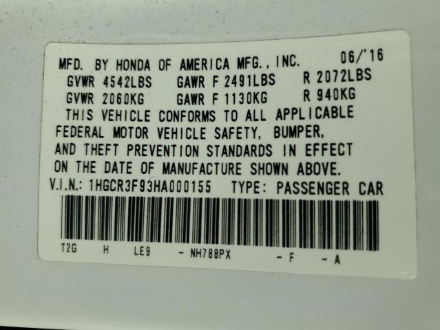 2017 HONDA ACCORD TOURING 1HGCR3F93HA000155