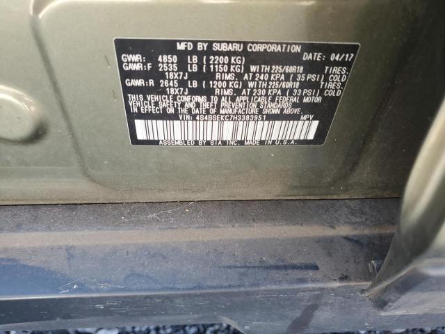 2017 SUBARU OUTBACK 3. - 4S4BSEKC7H3383951