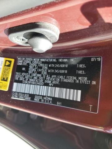 2019 TOYOTA HIGHLANDER 5TDKZRFHXKS346007