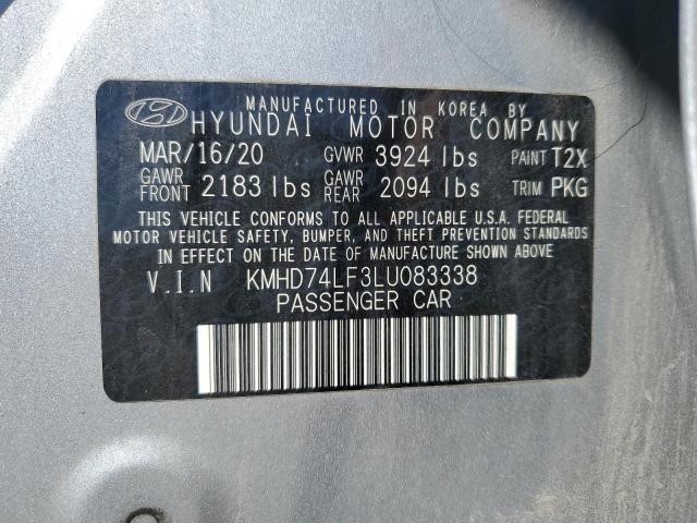 2020 HYUNDAI ELANTRA SE KMHD74LF3LU083338