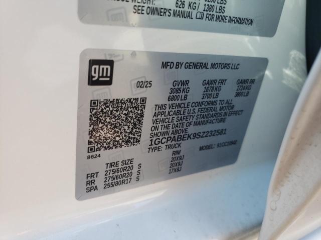 2025 CHEVROLET SILVERADO C1500 CUSTOM 1GCPABEK9SZ232581