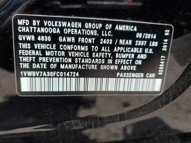 2015 VOLKSWAGEN PASSAT SE 1VWBV7A30FC014724