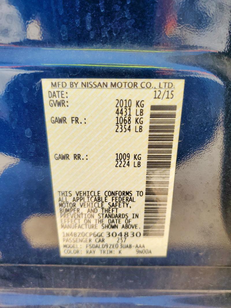 2016 NISSAN LEAF SV 1N4BZ0CP6GC304830