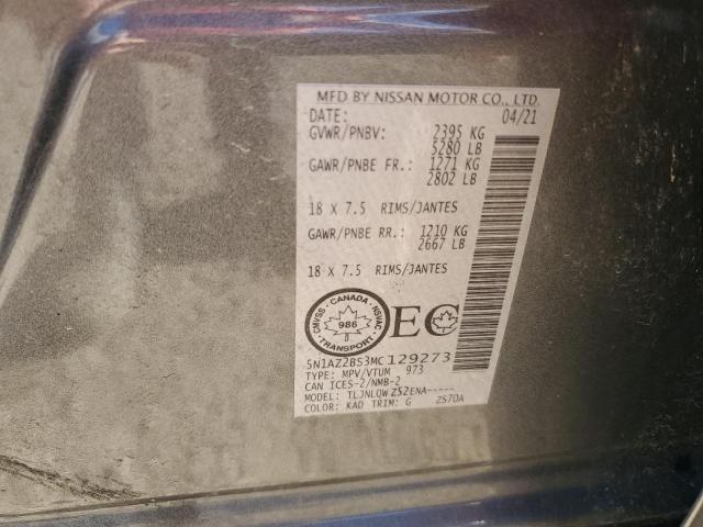 2021 NISSAN MURANO SV 5N1AZ2BS3MC129273