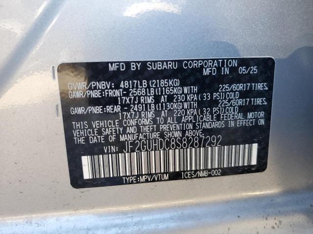 2025 SUBARU CROSSTREK JF2GUHDC8S8287292