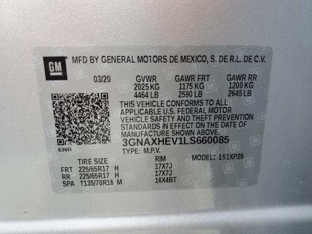 2020 CHEVROLET EQUINOX LS 3GNAXHEV1LS660085