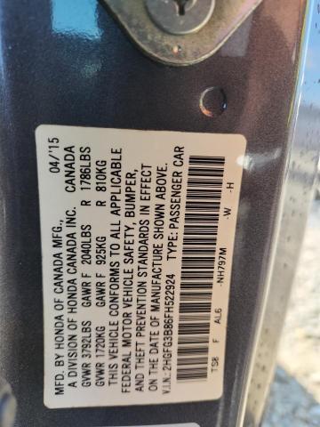 2015 HONDA CIVIC EX 2HGFG3B86FH522924