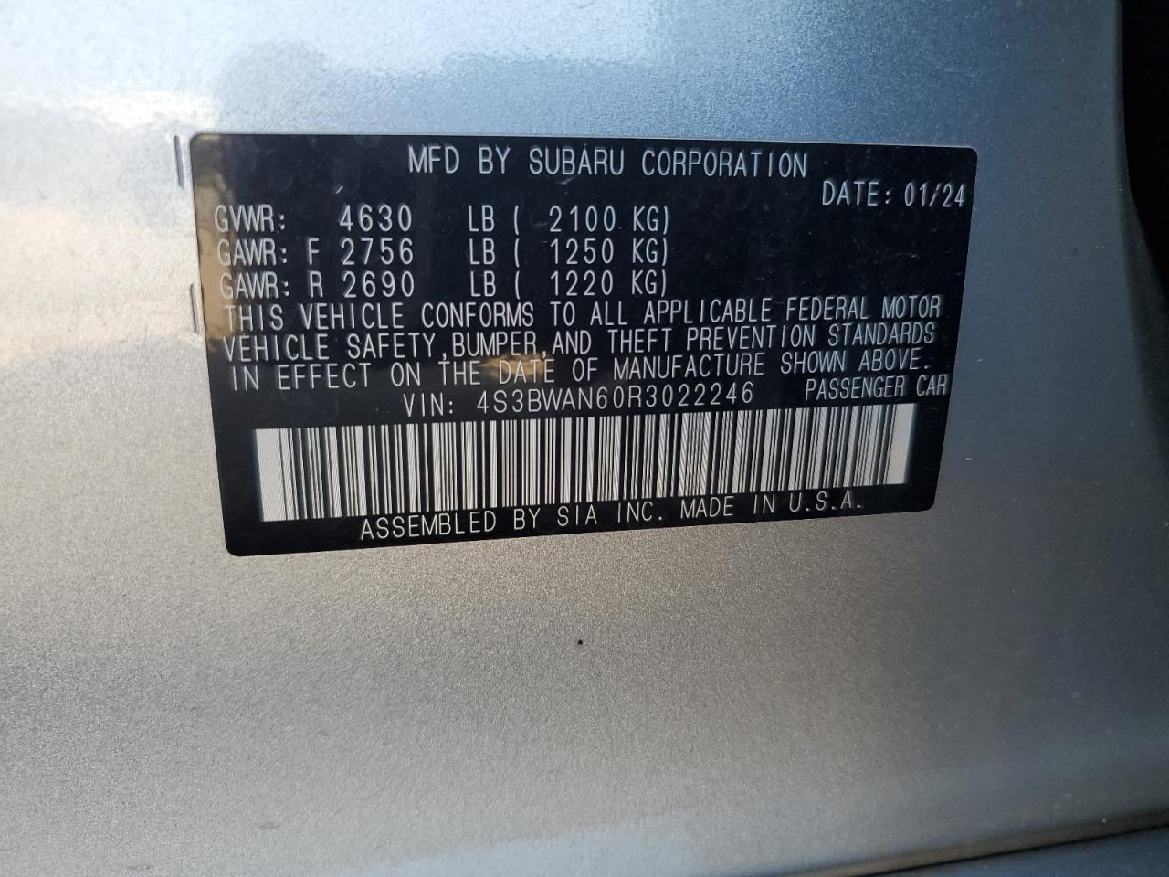 SUBARU LEGACY LIMITED