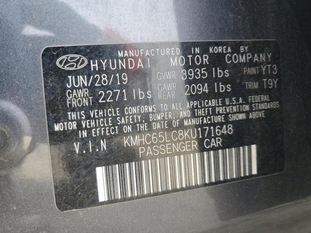 2019 HYUNDAI IONIQ BLUE - KMHC65LC8KU171648