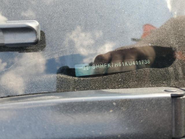 2019 HONDA CIVIC EX SHHFK7H61KU411738