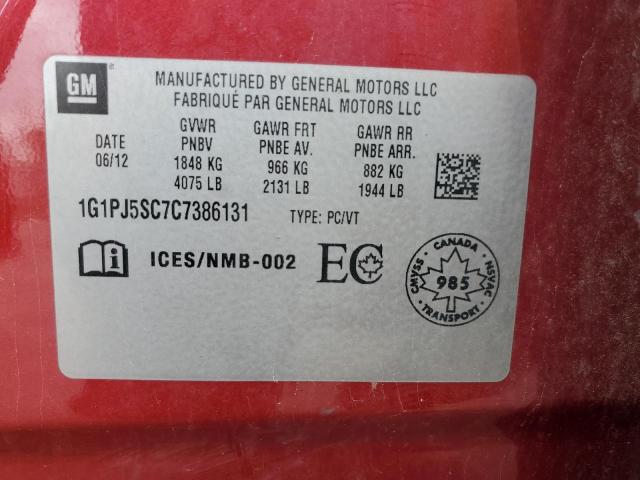 2012 CHEVROLET CRUZE ECO - 1G1PJ5SC7C7386131