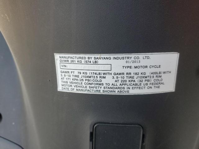 2013 SYM MOPED - RFGBS1HE6DXAW1049