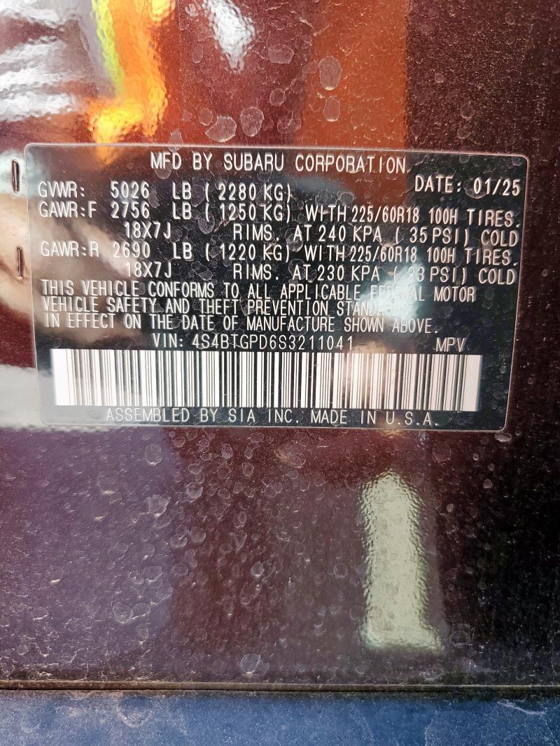 2025 SUBARU OUTBACK TO - 4S4BTGPD6S3211041