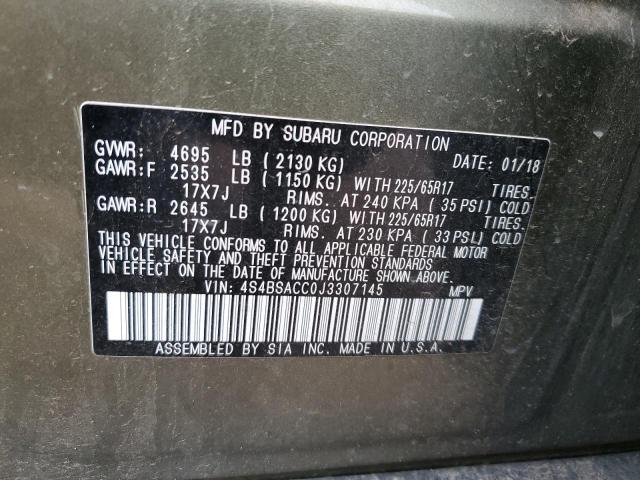 2018 SUBARU OUTBACK 2.5I PREMIUM 4S4BSACC0J3307145