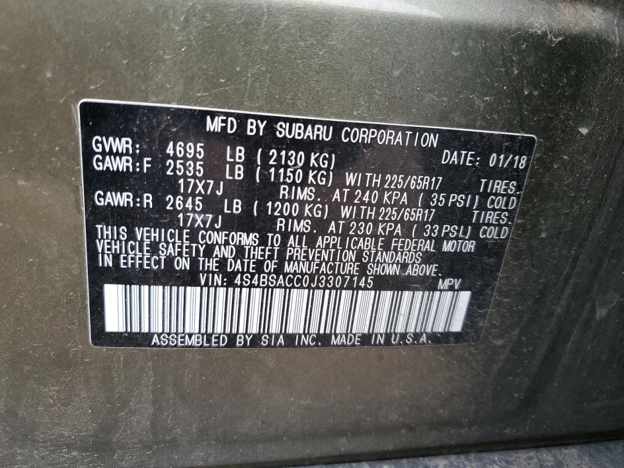 SUBARU OUTBACK 2.5I PREMIUM