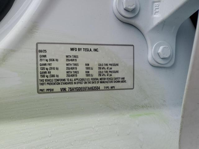 2026 TESLA MODEL Y 7SAYGDEE6TA463504