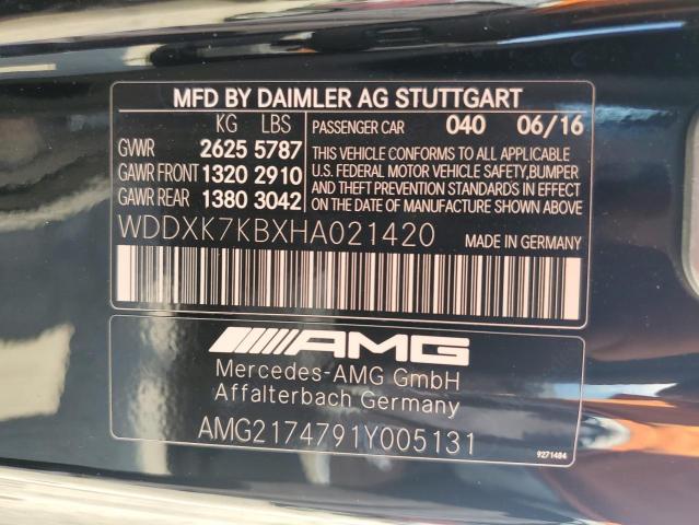 2017 MERCEDES-BENZ S 65 AMG WDDXK7KBXHA021420