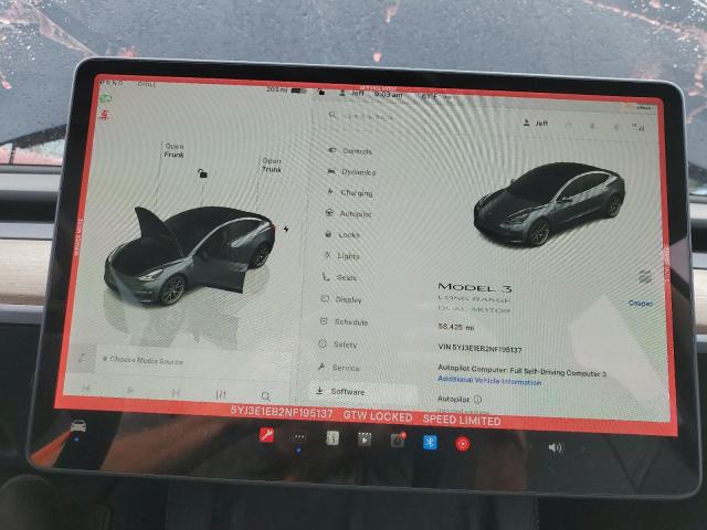 2022 TESLA MODEL 3 5YJ3E1EB2NF195137