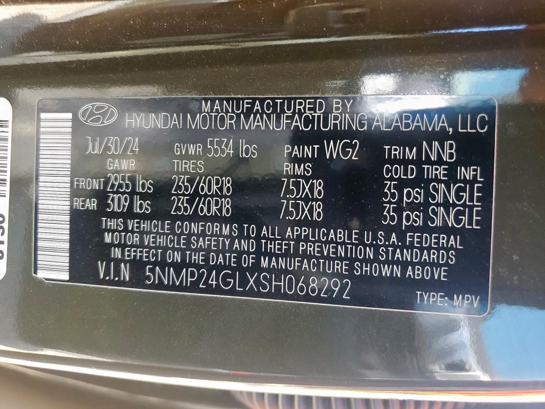 2025 HYUNDAI SANTA FE S 5NMP24GLXSH068292