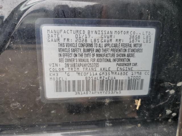 2017 NISSAN SENTRA S 3N1AB7AP4HY253765