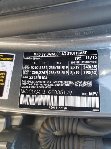 2016 MERCEDES-BENZ GLC 300 WDC0G4JB1GF035179