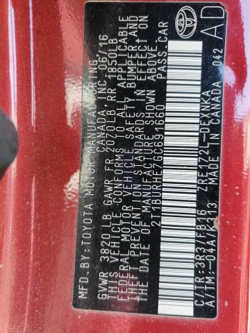 2016 TOYOTA COROLLA L 2T1BURHE7GC691660