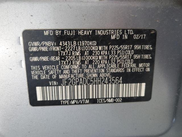 2017 SUBARU CROSSTREK PREMIUM - JF2GPADC5HH243564