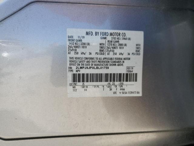2020 LINCOLN NAUTILUS B 2LMPJ9JPXLBL01759