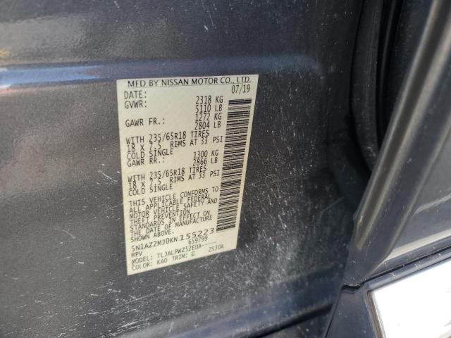 2019 NISSAN MURANO S 5N1AZ2MJ0KN155223