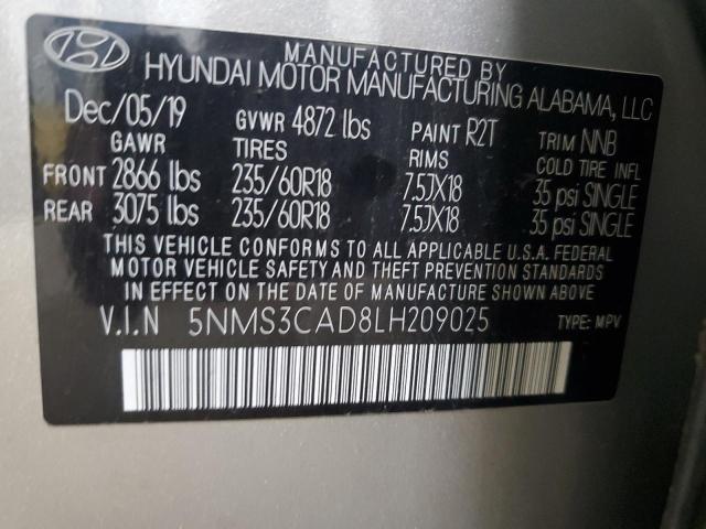 2020 HYUNDAI SANTA FE S 5NMS3CAD8LH209025