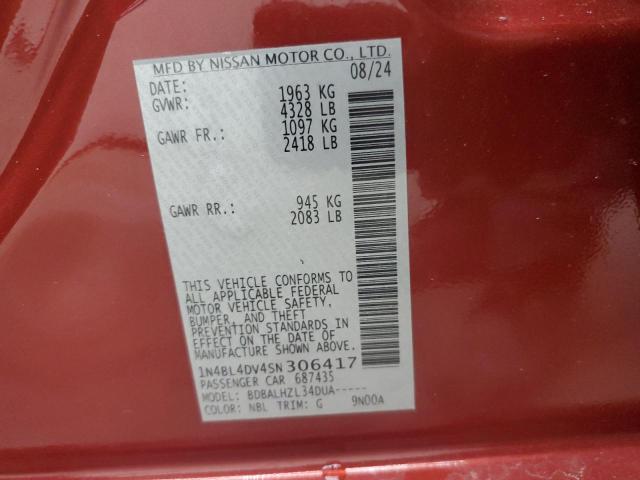 2025 NISSAN ALTIMA SV 1N4BL4DV4SN306417