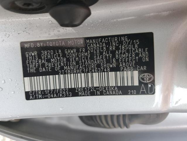 2015 TOYOTA COROLLA L 2T1BURHE1FC463748