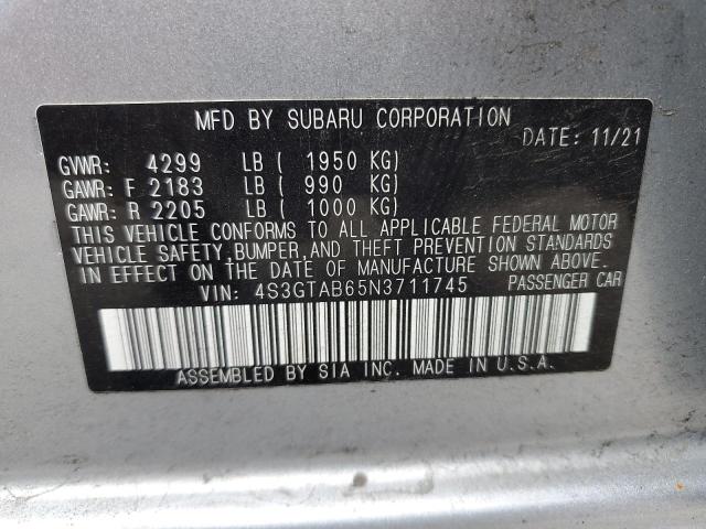 2022 SUBARU IMPREZA 4S3GTAB65N3711745