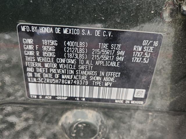 2016 HONDA HR-V EXL 3CZRU5H78GM749379