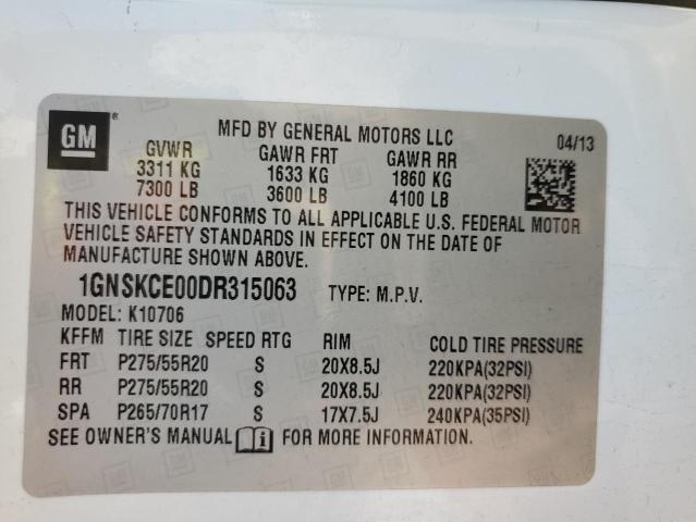 2013 CHEVROLET TAHOE K150 - 1GNSKCE00DR315063