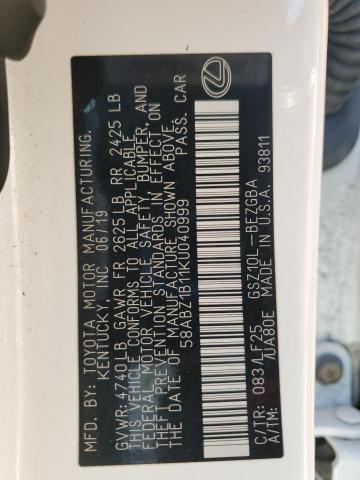 2019 LEXUS ES 350 58ABZ1B11KU040999