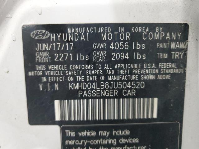 2018 HYUNDAI ELANTRA SP KMHD04LB8JU504520