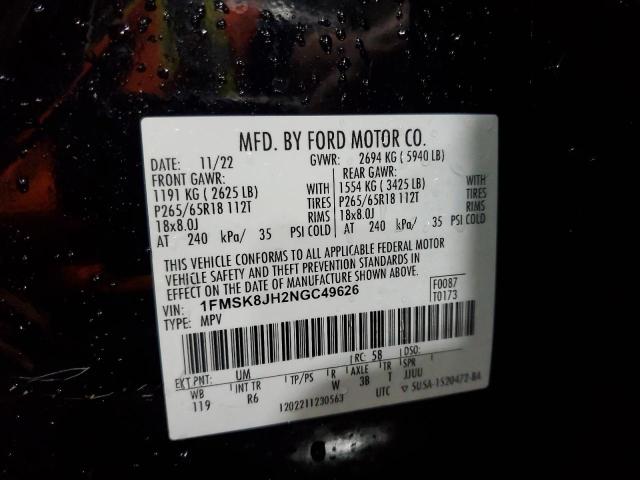 2022 FORD EXPLORER T 1FMSK8JH2NGC49626