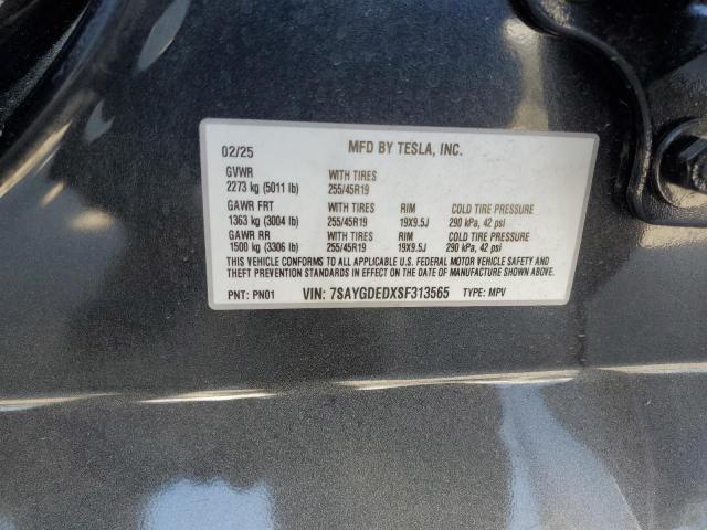 2025 TESLA MODEL Y - 7SAYGDEDXSF313565