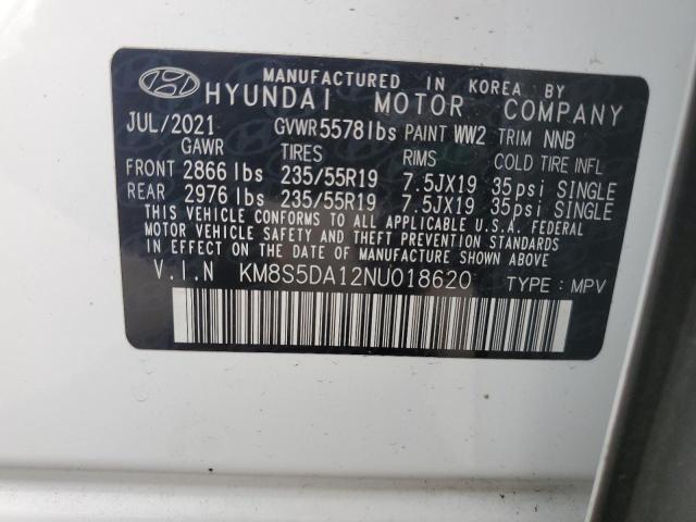 2022 HYUNDAI SANTA FE LIMITED KM8S5DA12NU018620