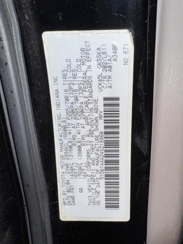 Lot #3248457639 2004 TOYOTA SEQUOIA SR