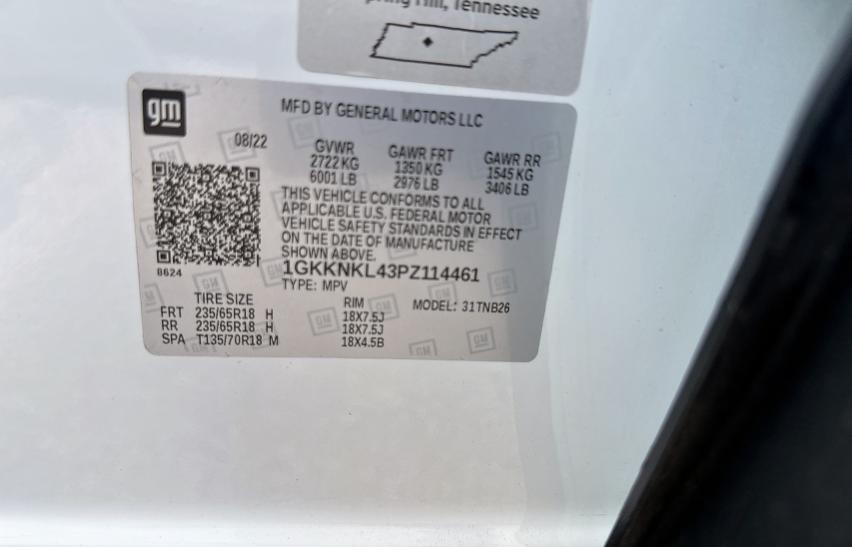 2023 GMC ACADIA SLE 1GKKNKL43PZ114461